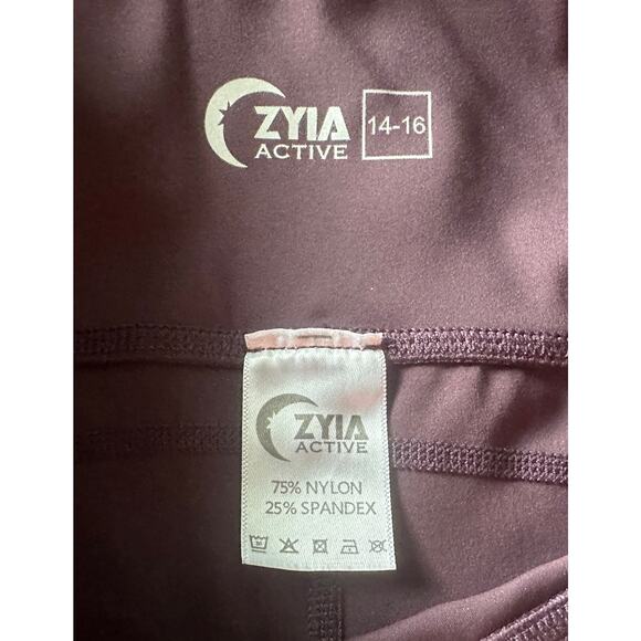 Zyia Active Brilliant High Rise Pockets Capri Wine - Picture 3 of 4